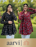 Premium and Trending Anarkali Urf Aliacut Printed Short Kurti With COMBO (Pack of 2)