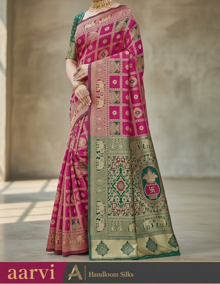 Blouse: Running Blouse
Saree Fabric: Kanjeevaram Silk
Transparency: No
Net Quantity (N): Single